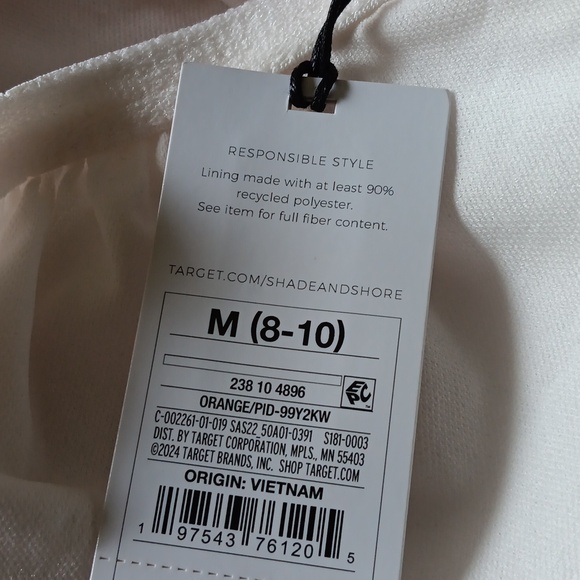 NWT Shade & Shore One-Piece Orange & Cream Tropical Print Swimsuit ■ Size M - Picture 10 of 13